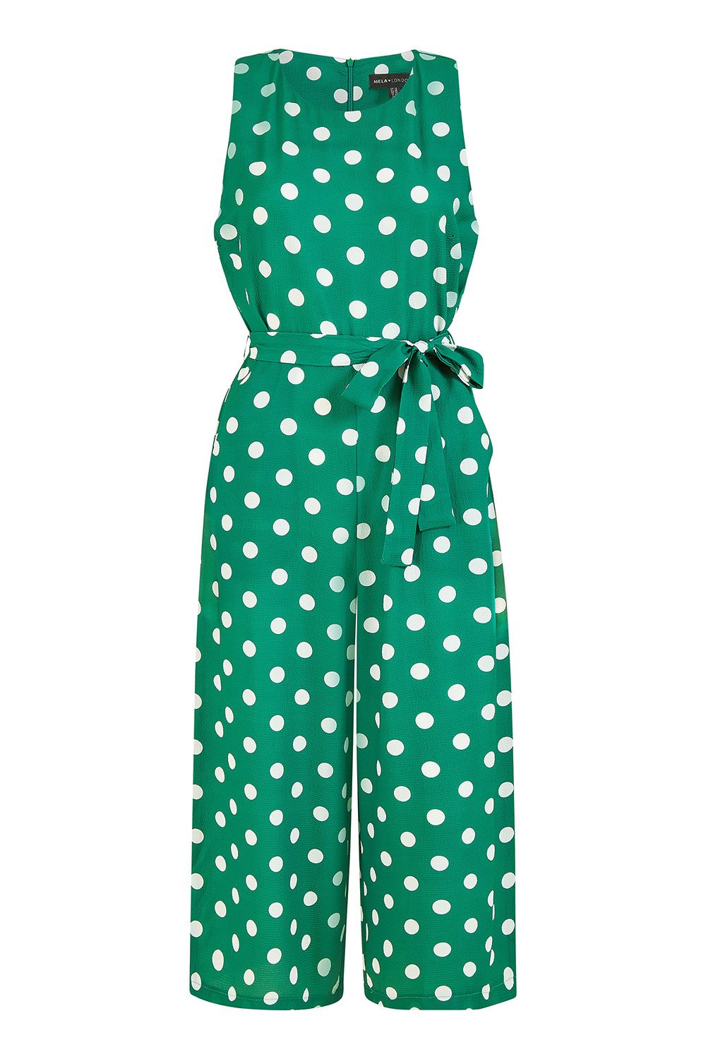 Yumi Women's Green Polka Dot Culotte Jumpsuit