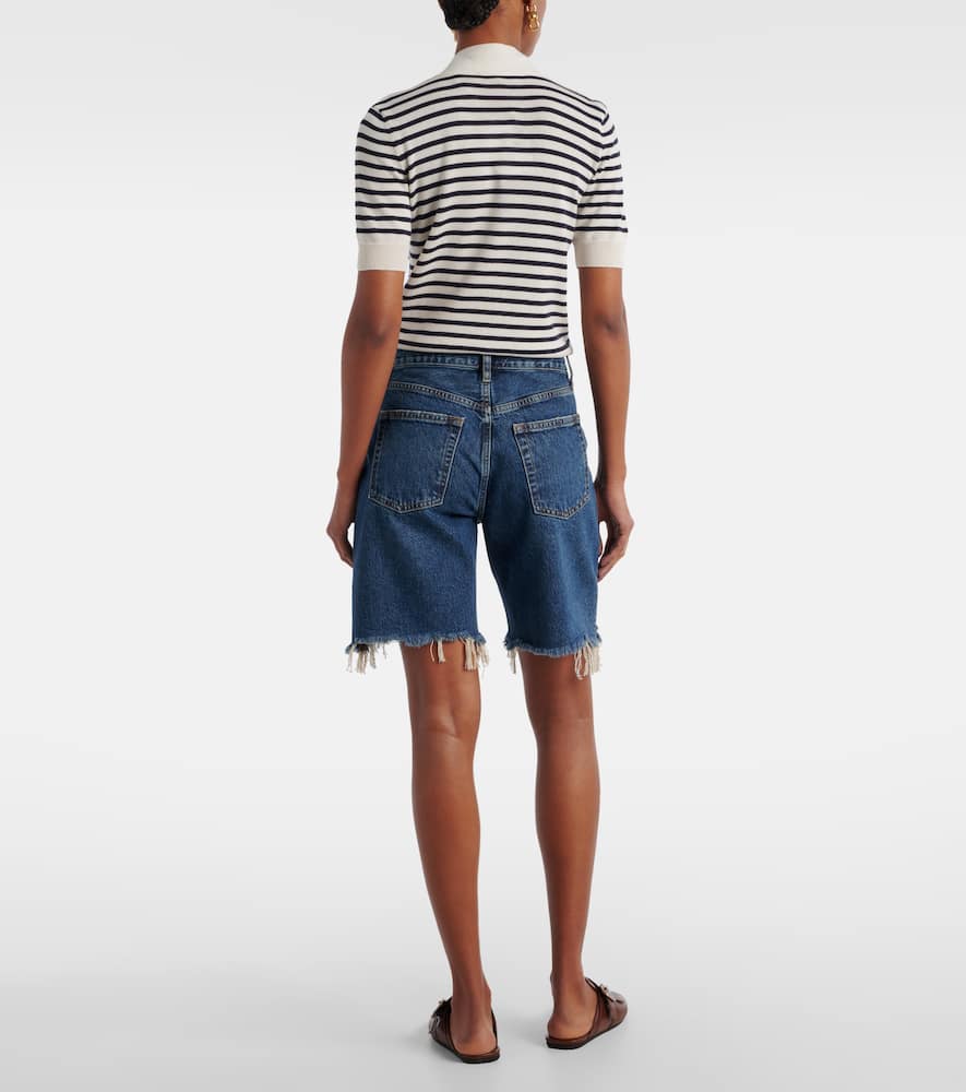 Frame Deconstructed high-rise denim shorts