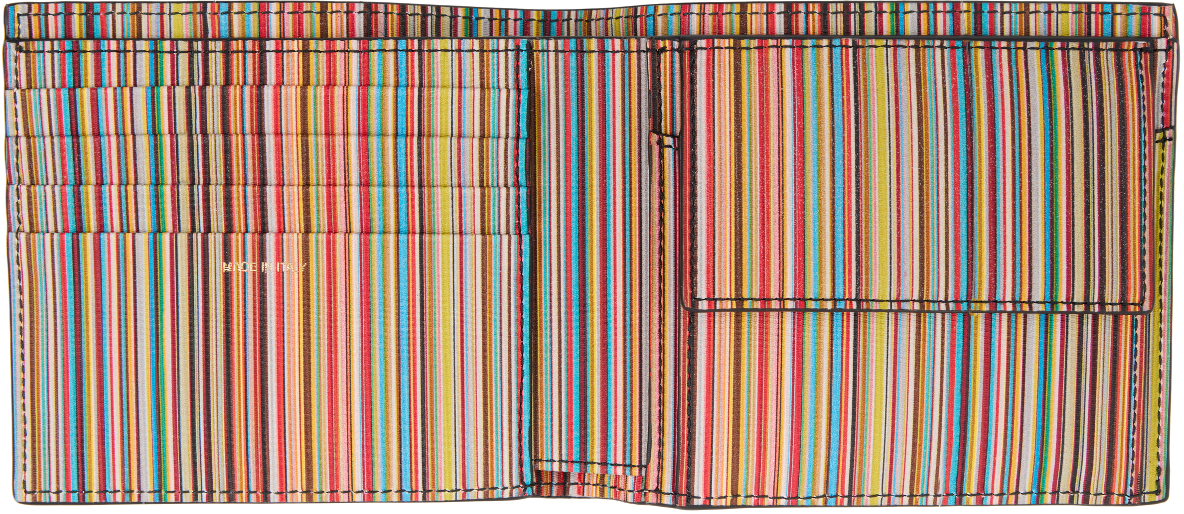 Black 'Signature Stripe' Interior Billfold & Coin Wallet