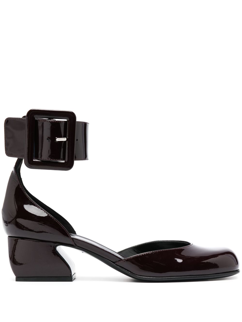 SI Rossi 45mm patent-finish buckled pumps - Red