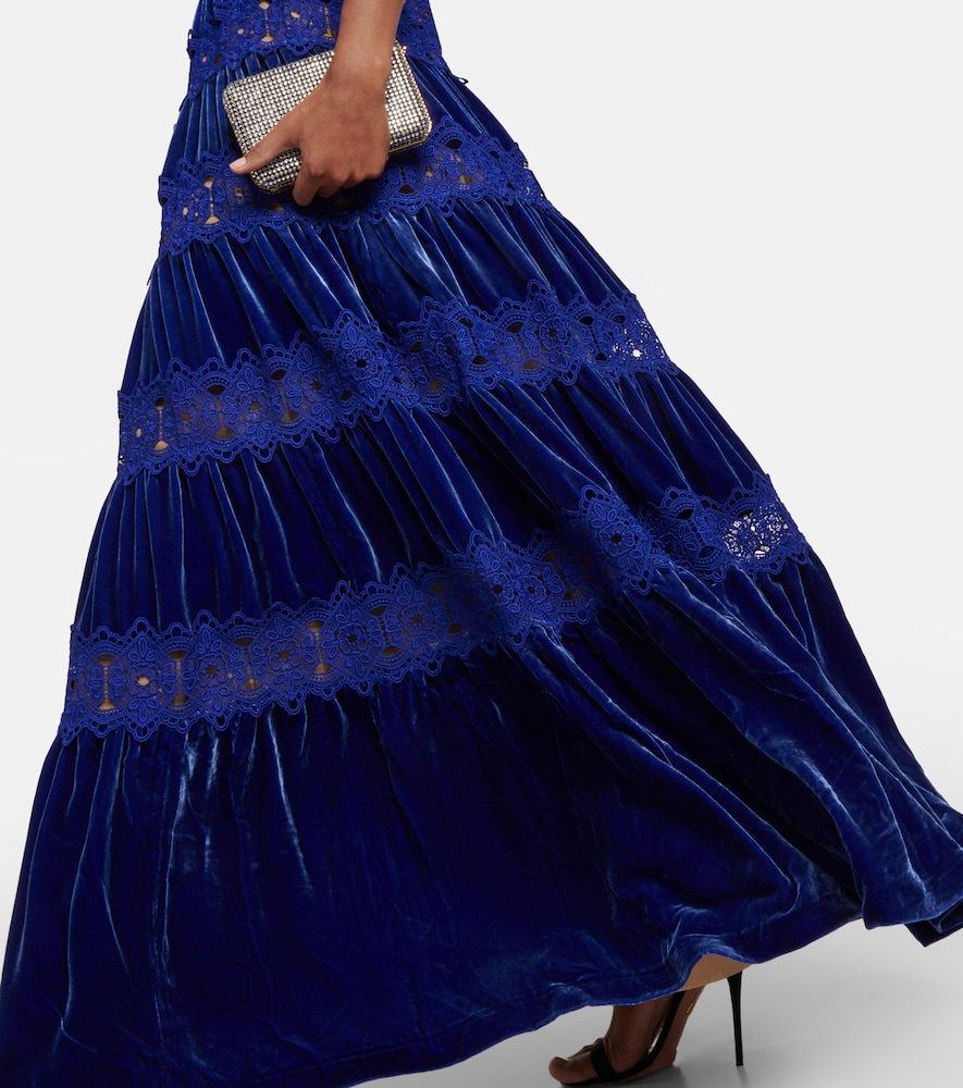 Lissie lace, silk, and velvet gown