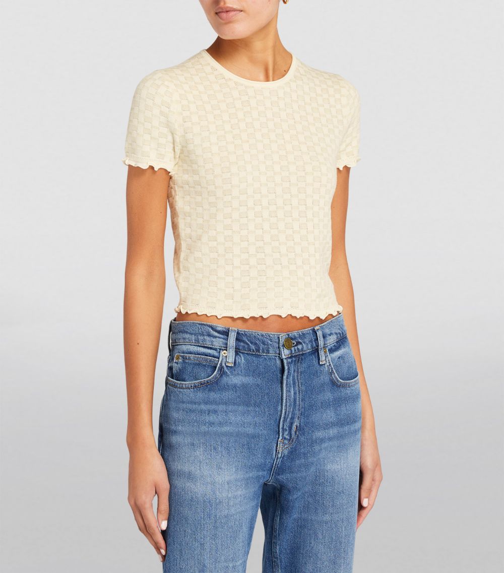 Cotton-Silk Cropped T-Shirt