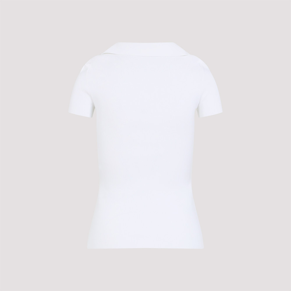 White Viscose Blend Polo Shirt