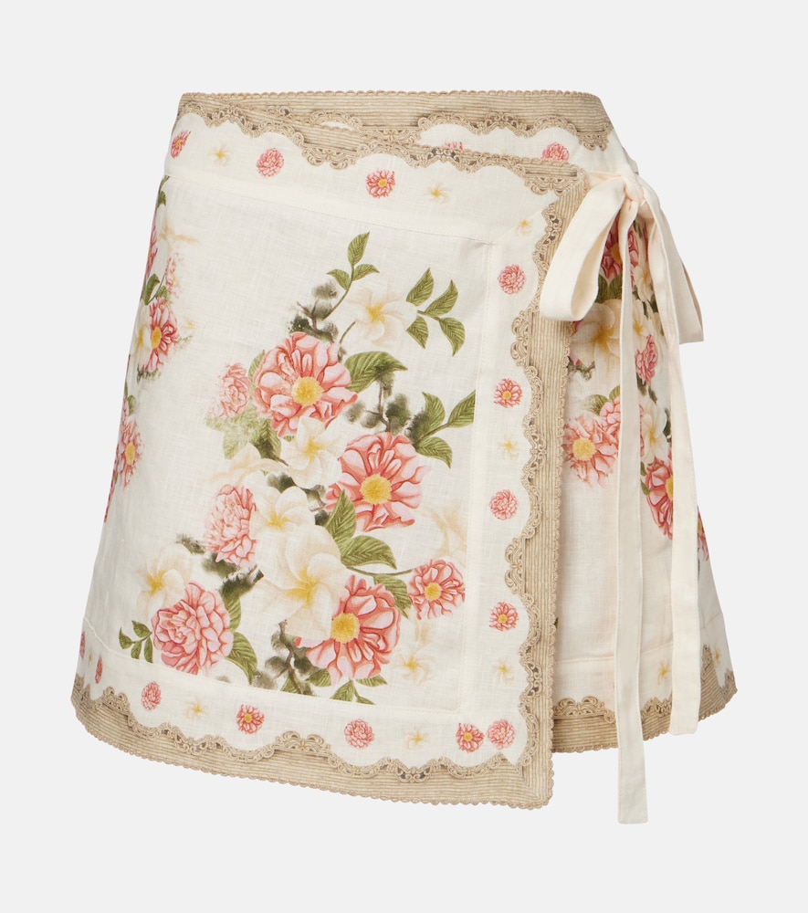 Luna floral linen beach cover-up