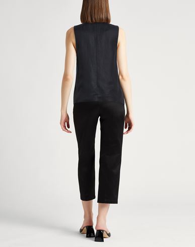 Woman Tailored Vest Midnight blue Size 6 Linen