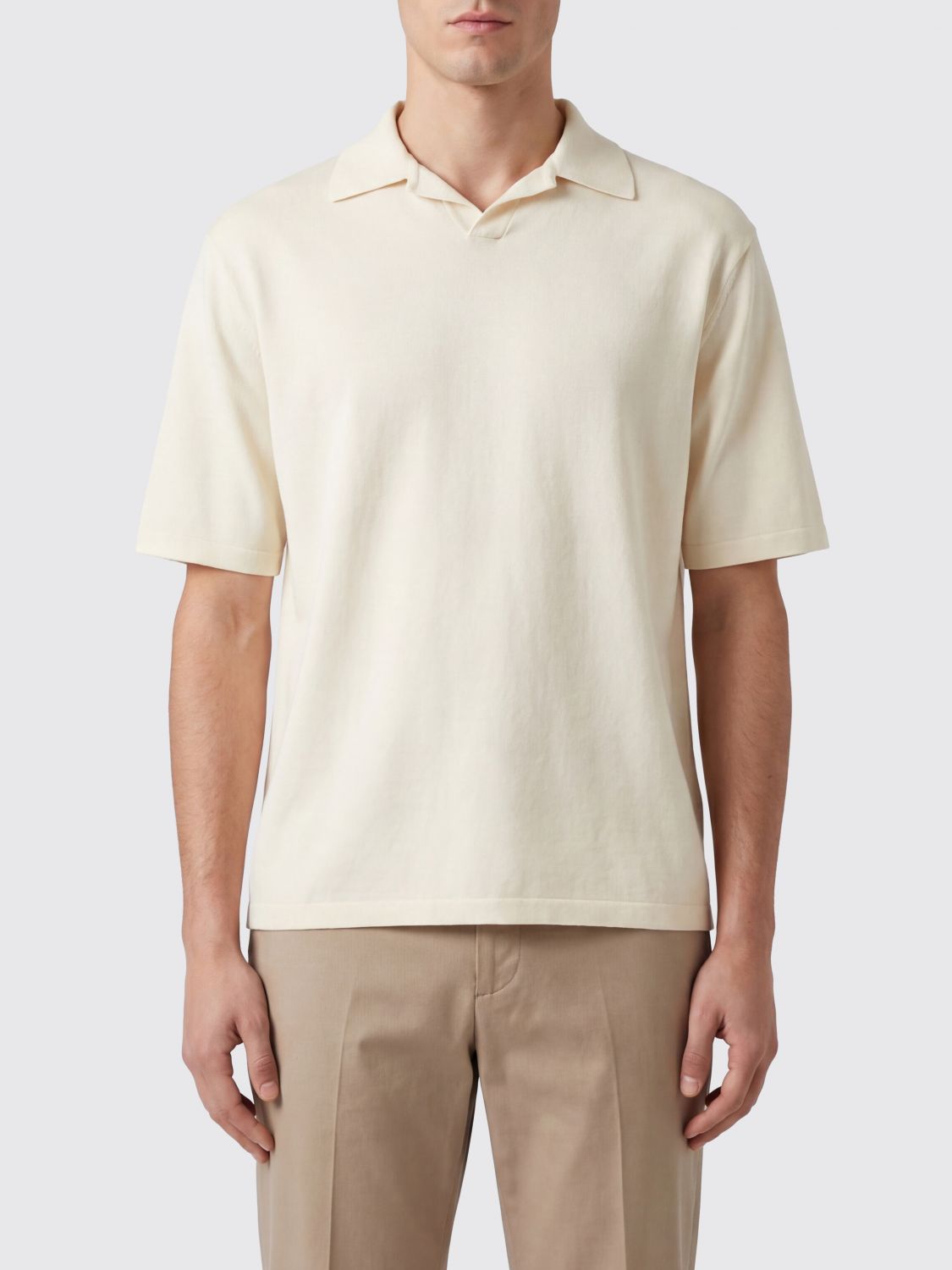 Polo Shirt Men color Ivory