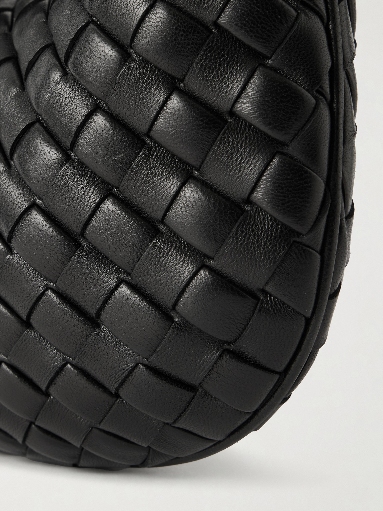 Intrecciato Leather Tote - Black