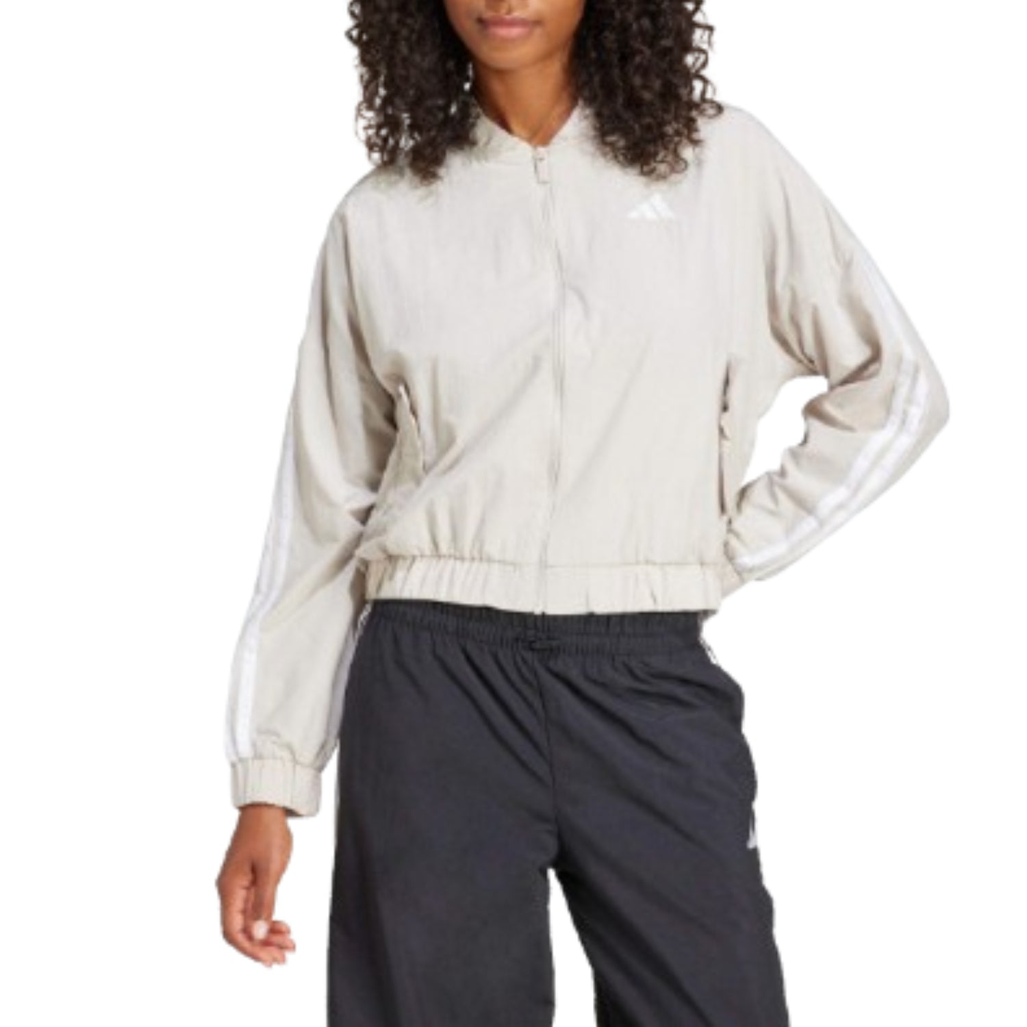 (WMNS) Essentials 3-Stripes Lifestyle Woven Bomber Jacket 'Grey'