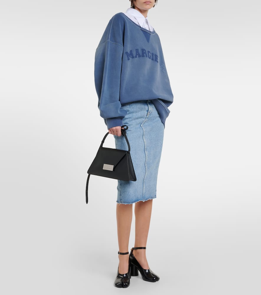 Denim midi skirt