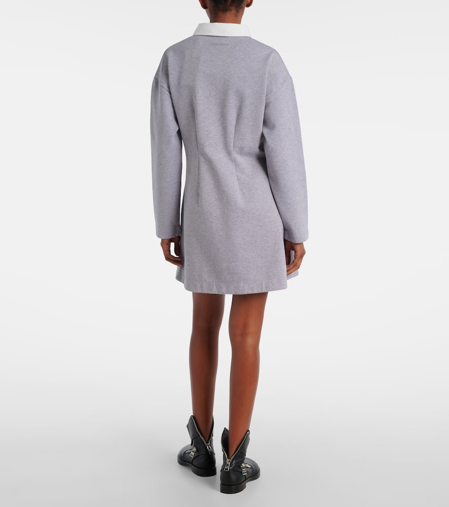 Cotton-blend jersey polo dress