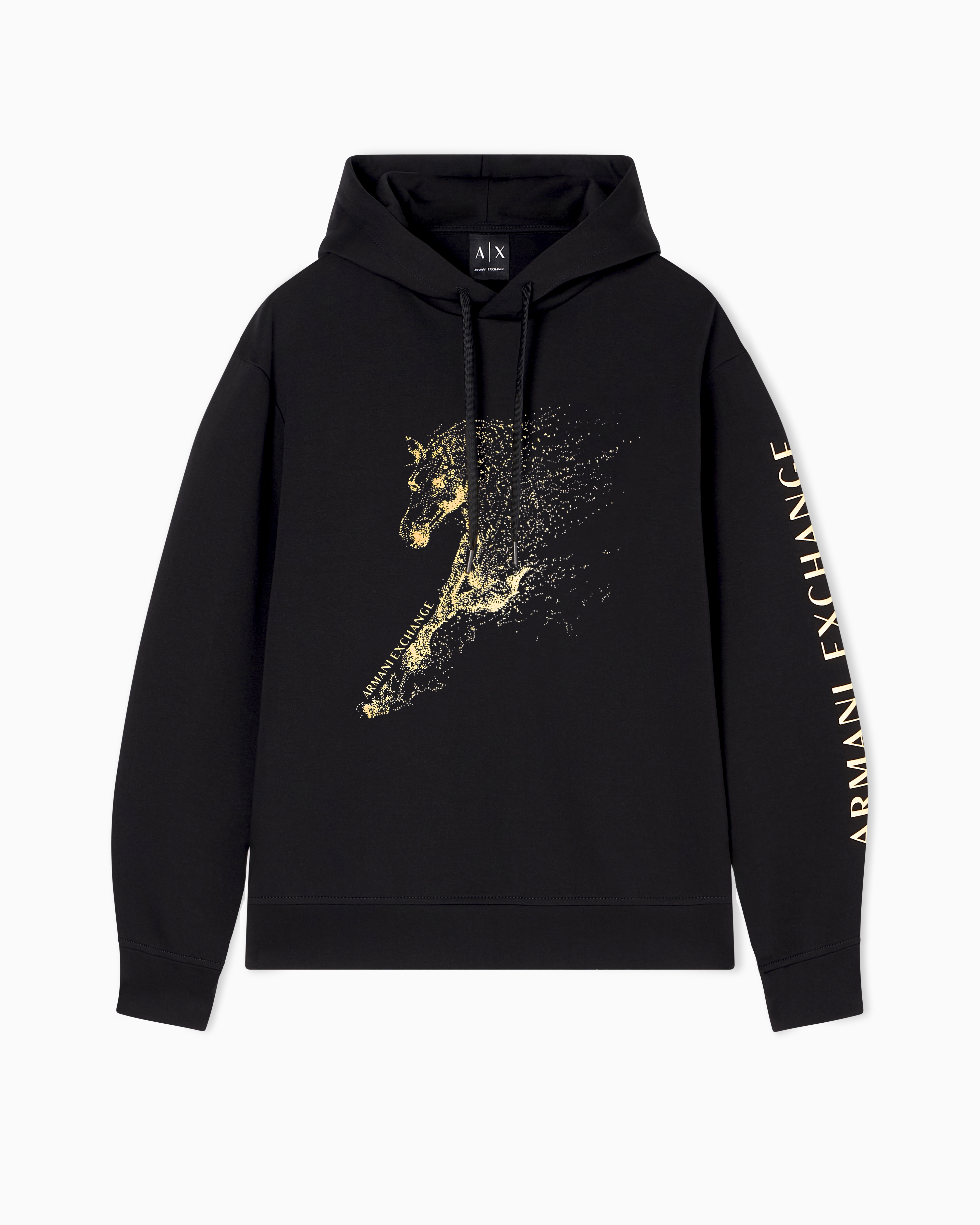 Hoodie with logo and horse print