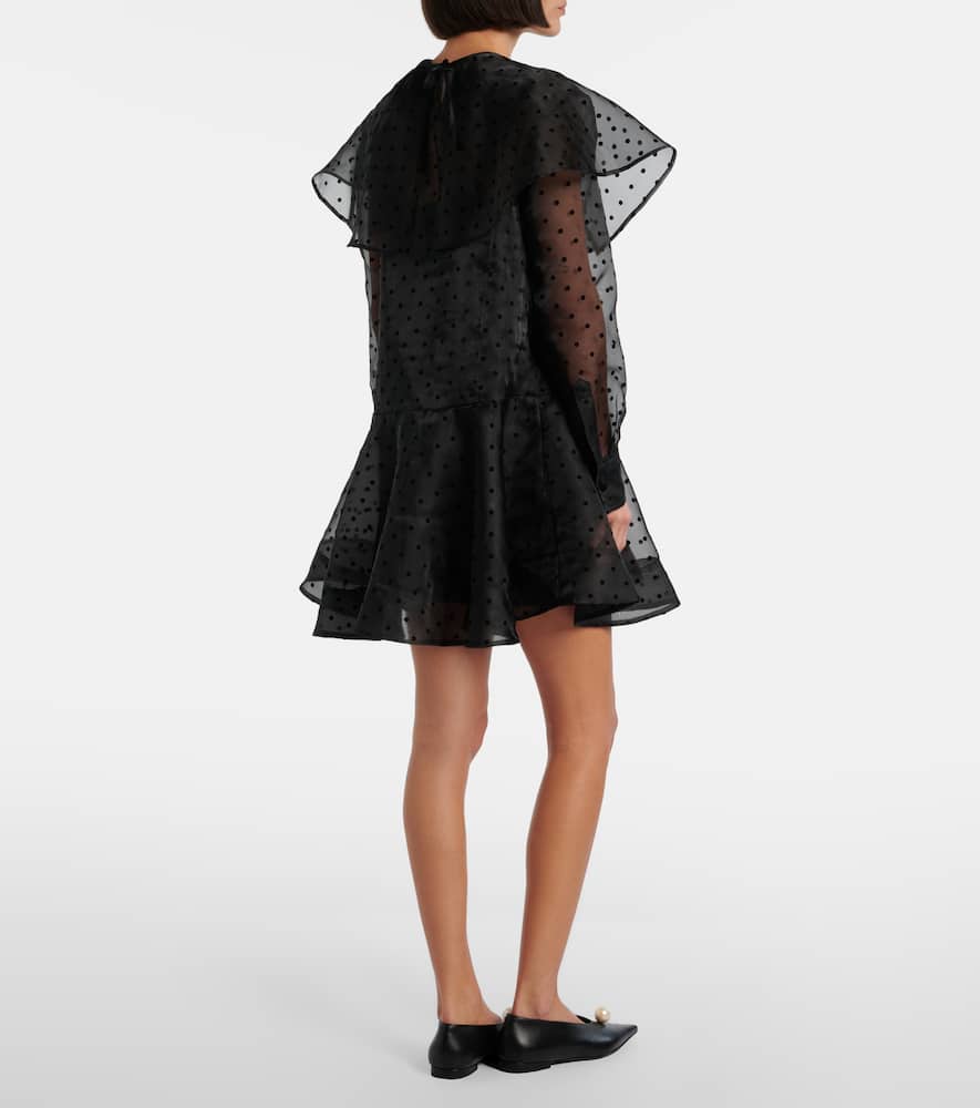 Polka-dot organza minidress