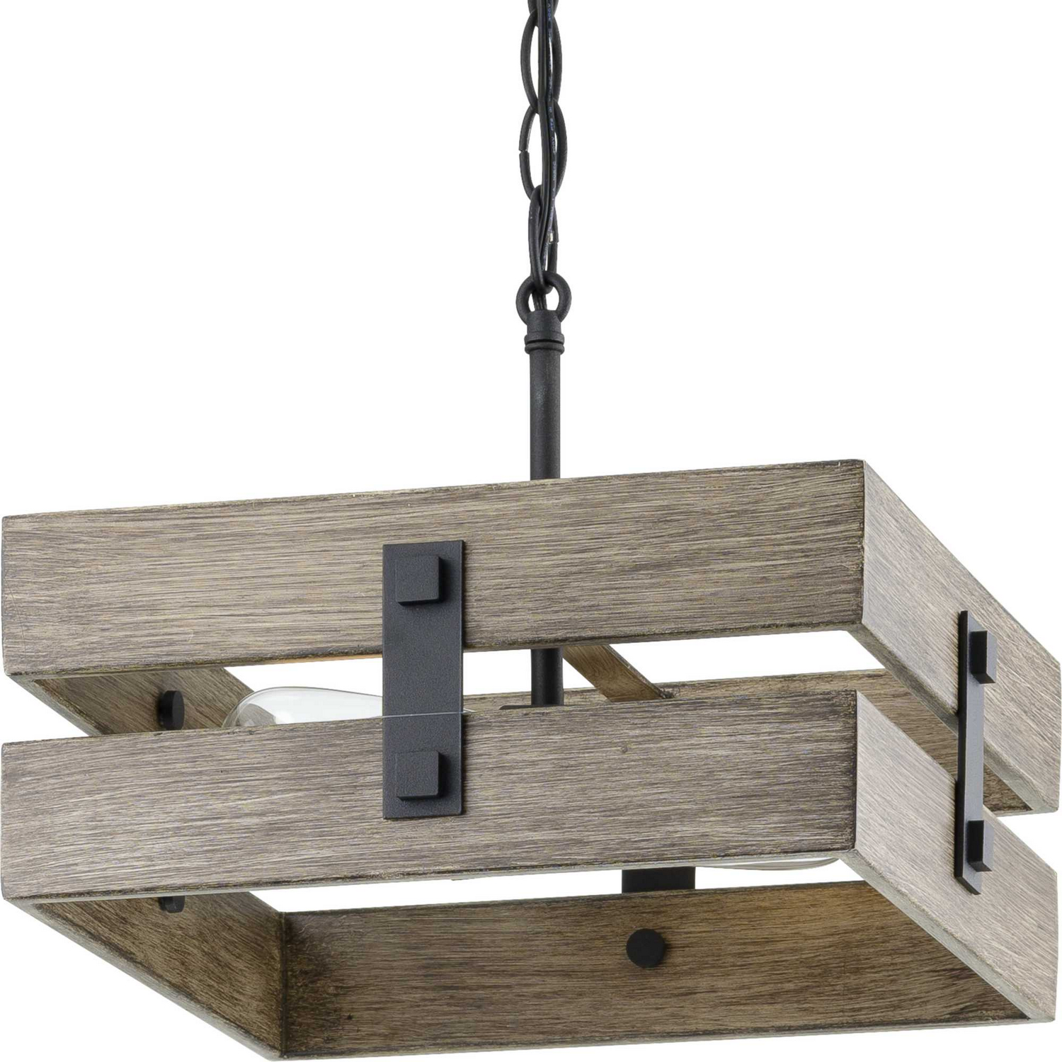 Black Two Light Semi Flush Mount from the Hemsworth Collection