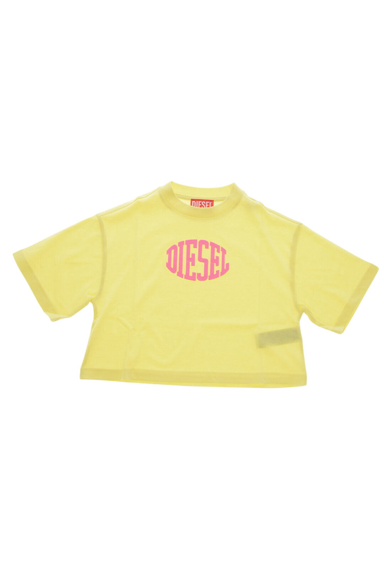 Girls Yellow Boxy Logo T-Shirt