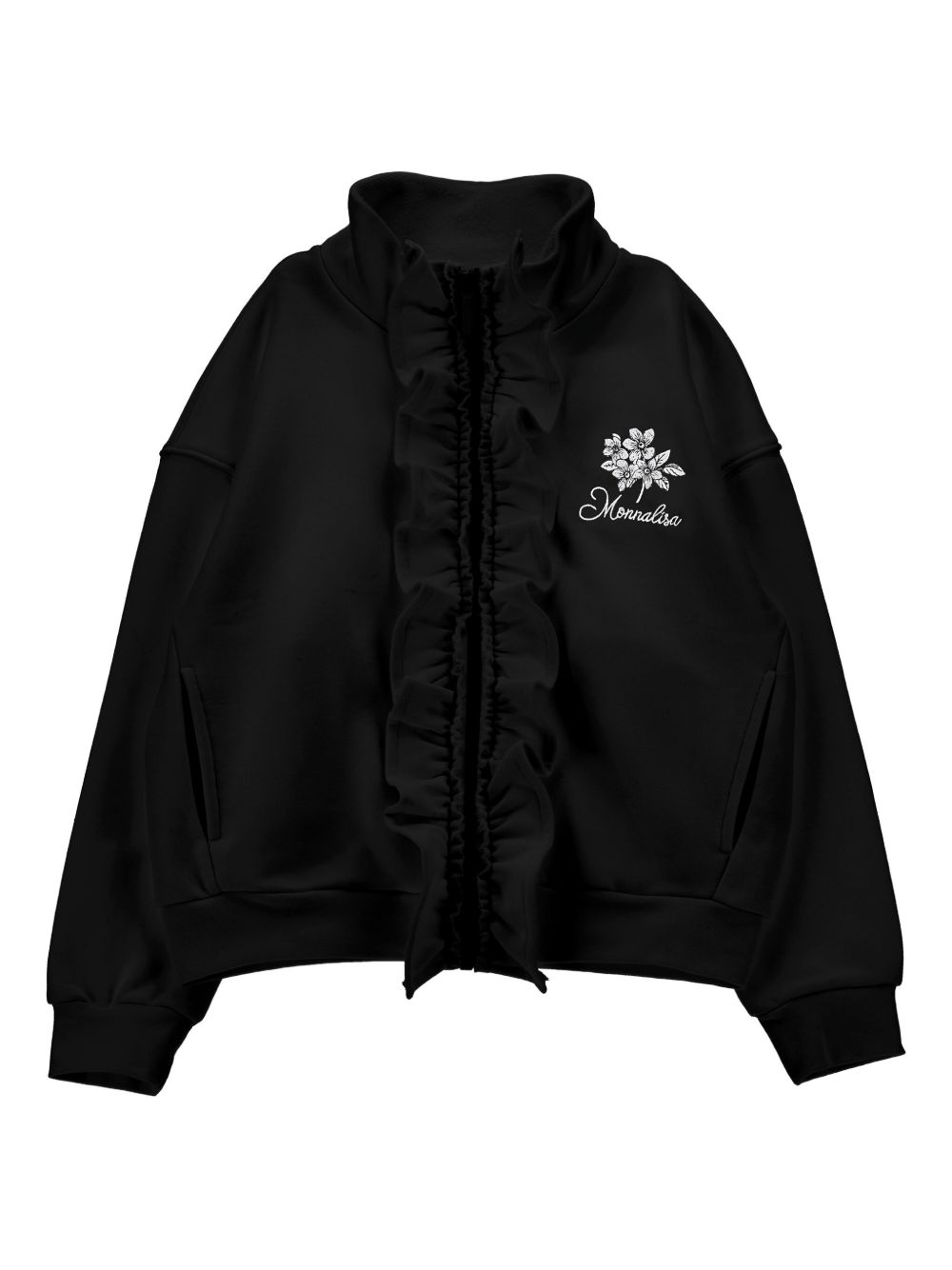 Ruffled-detail sweatshirt - Black