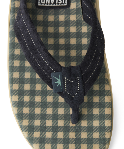 X Island Slipper Classic Suede Navy Gingham