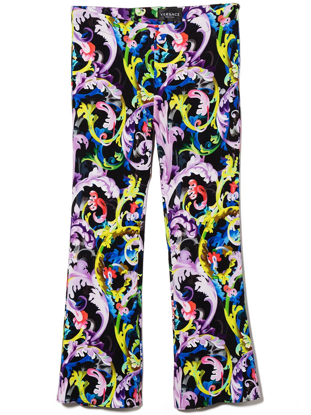 Baroque-print flared leggings - Black