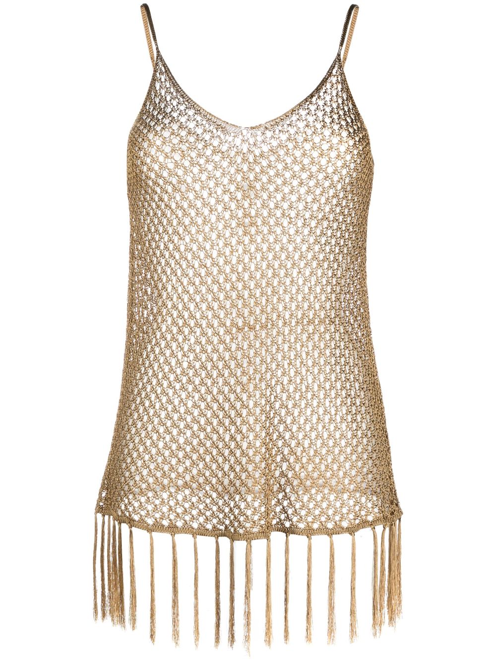 Taselled crochet top - Grey