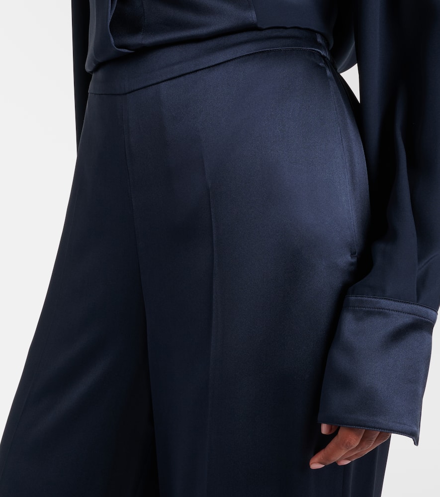 Dijon silk satin wide-leg pants