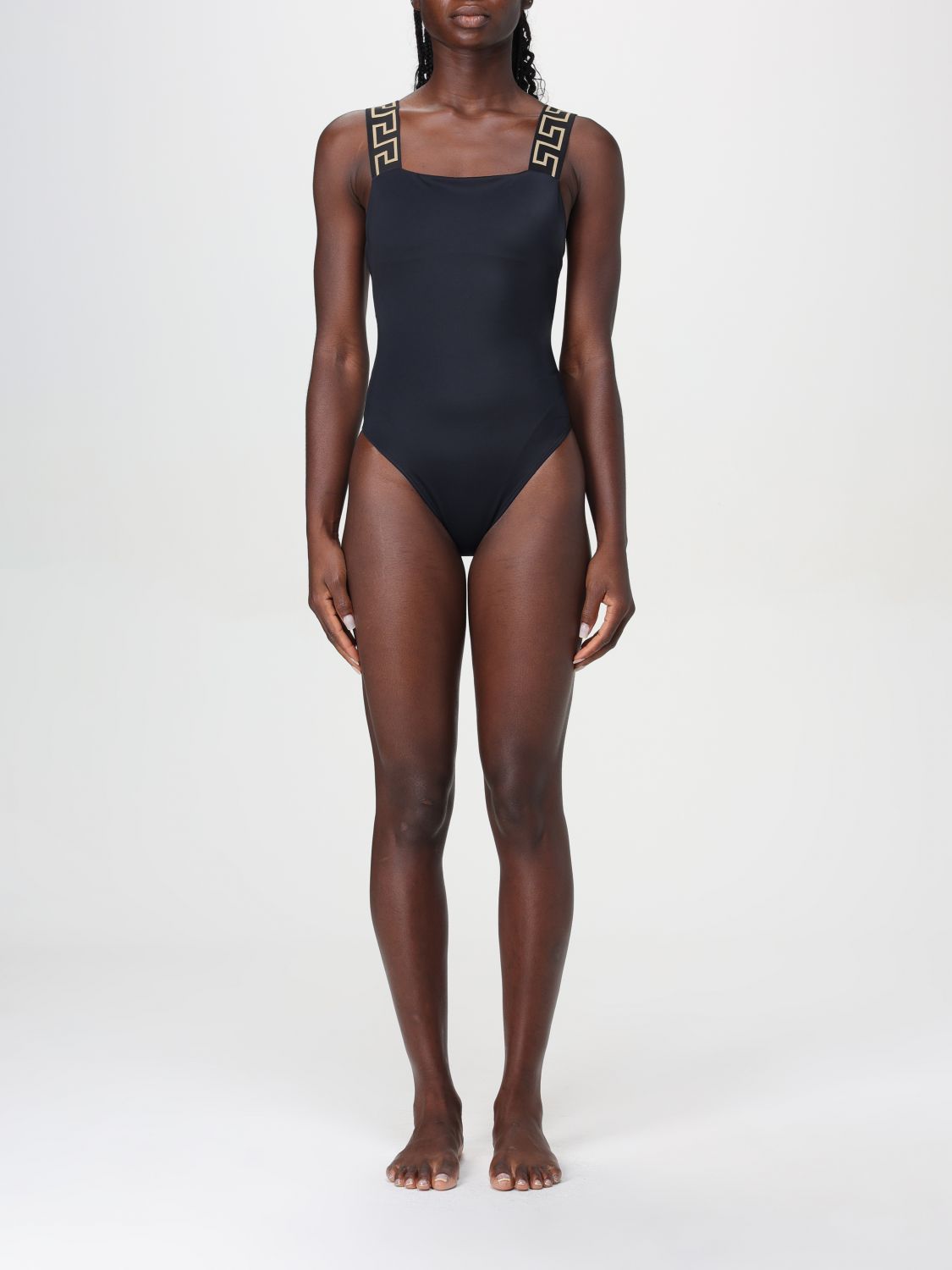 Greca Border square neck swimsuit - Pink