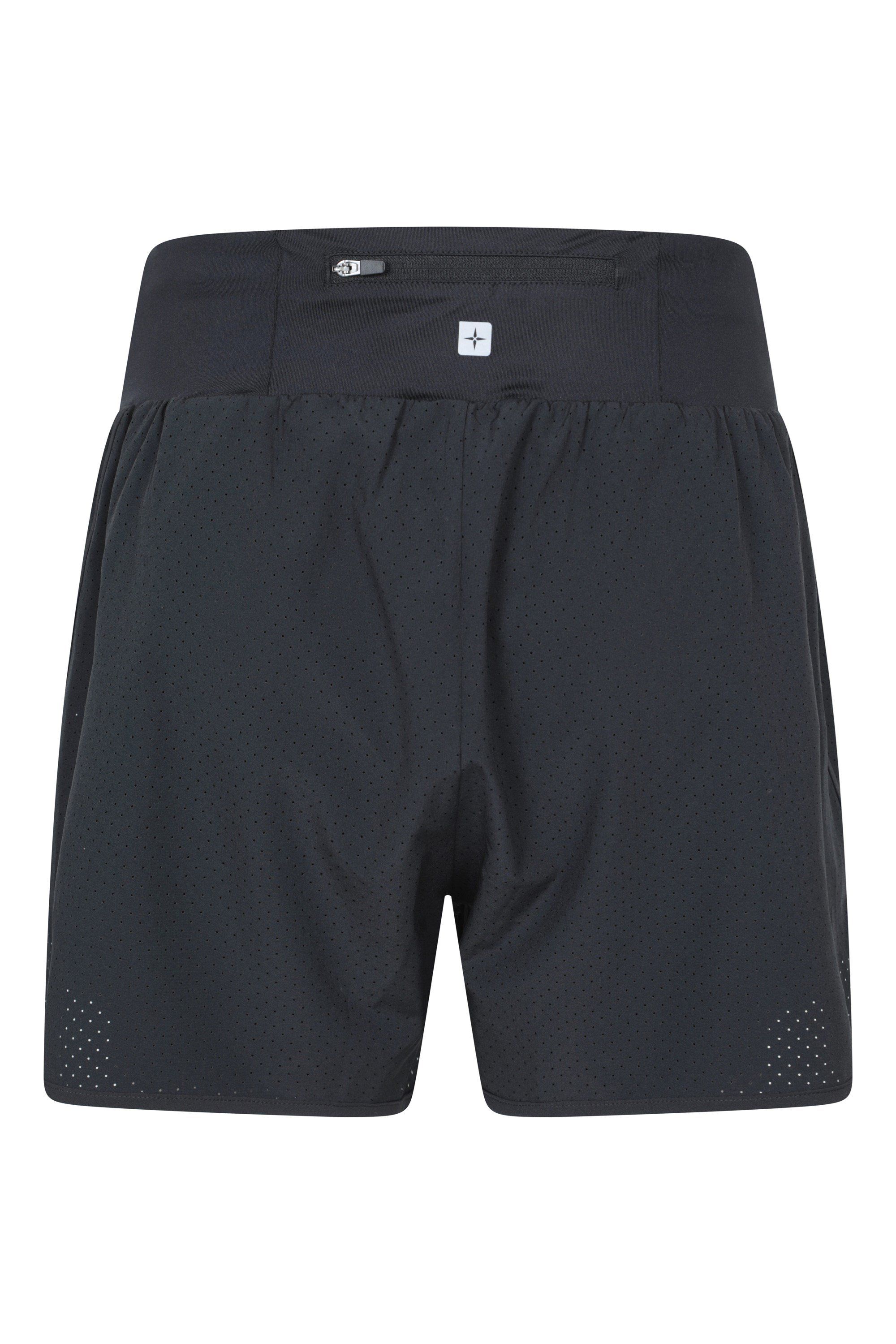 Mountain Warehouse Women's 'Double Layer' Quick Wicking Active Running Shorts in Black
