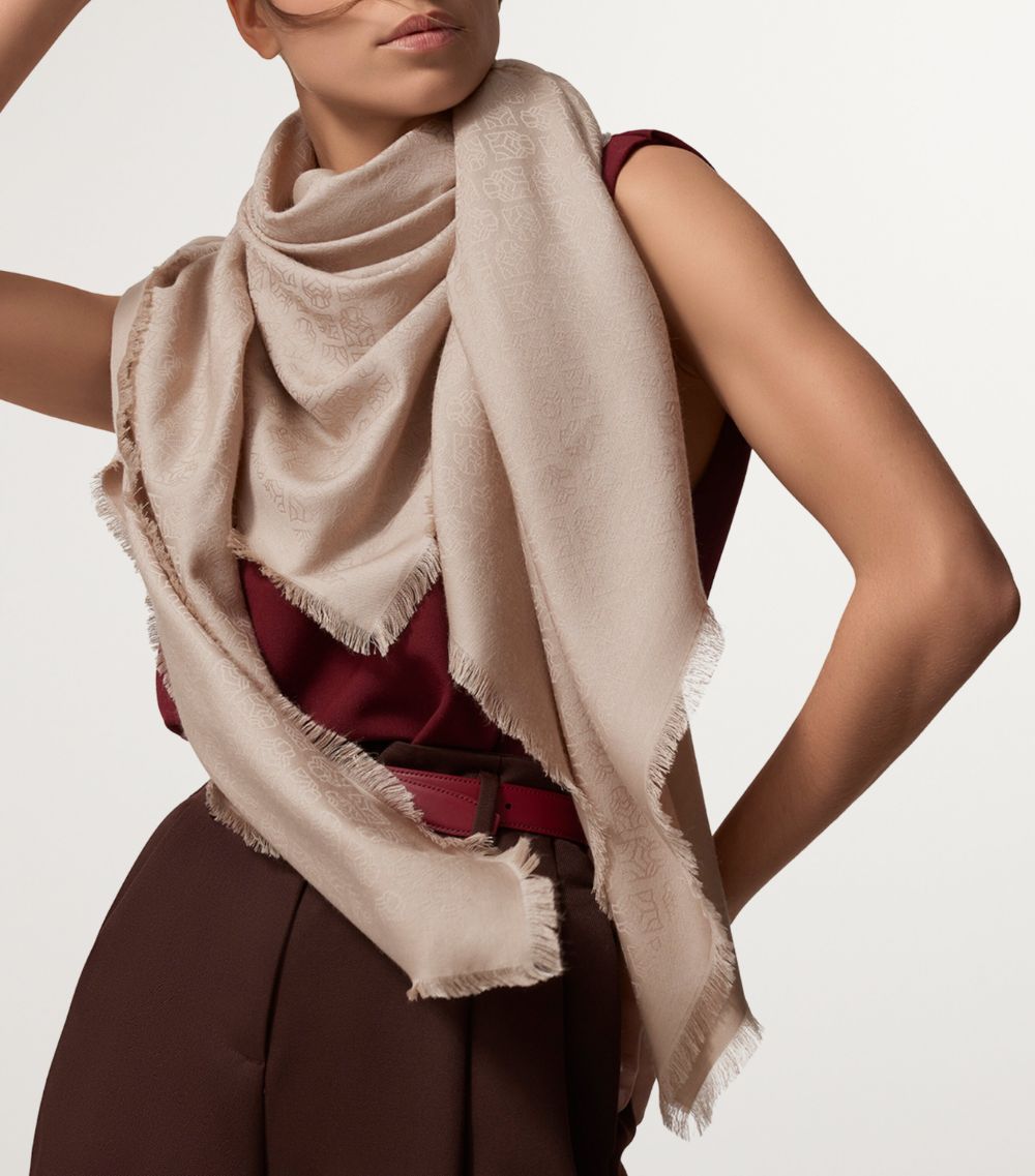 Cashmere-Wool-Silk Panther Shawl Scarf