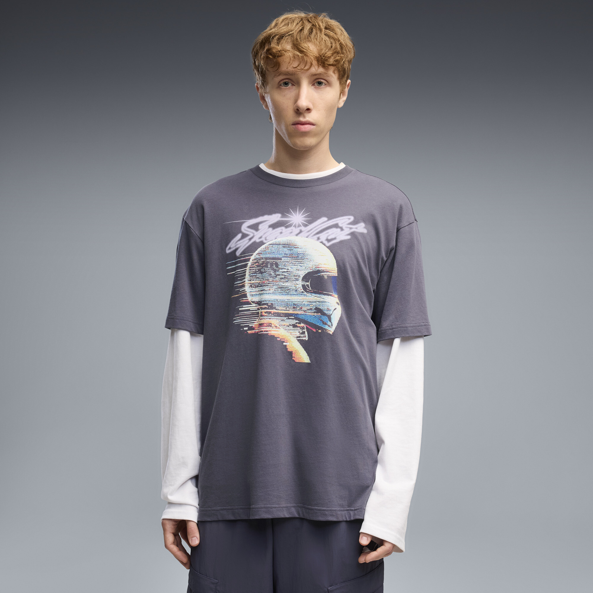 PUMA Graphics Speedcat Men's Relaxed T-Shirt in Grey