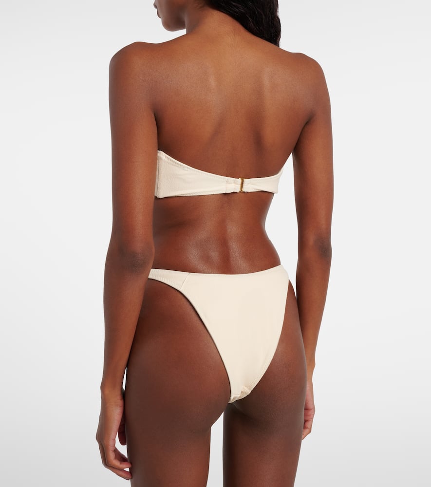 Rosette floral-appliqué bikini bottoms