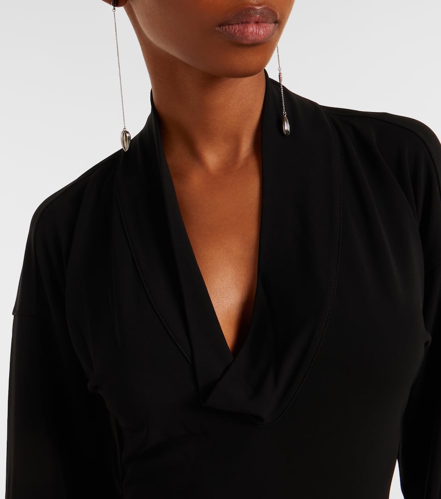 Draped crêpe jersey maxi dress