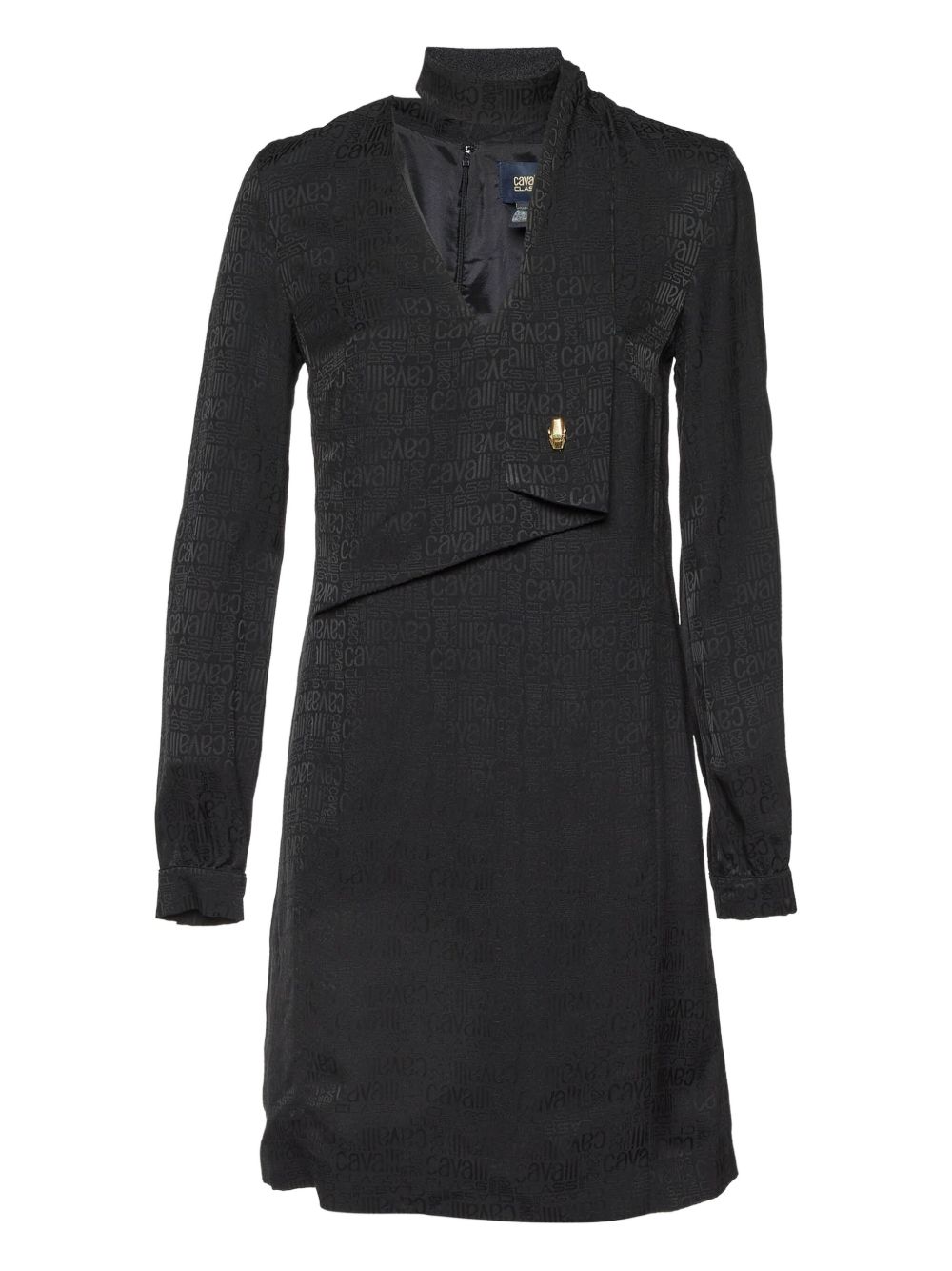Logo-jacquard midi dress - Black