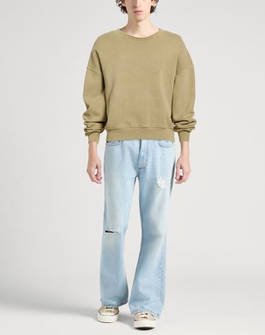 Man Sweatshirt Military green Size L Cotton