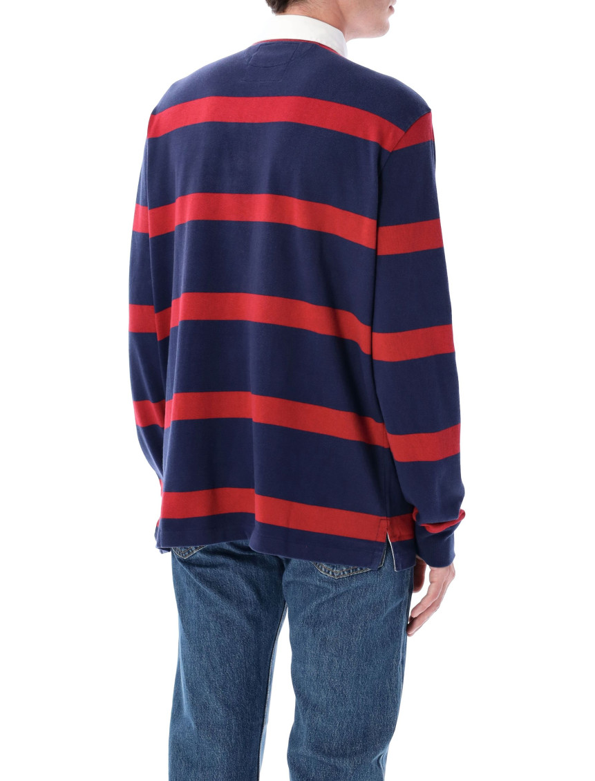 Red Navy Stripes Polo Shirt