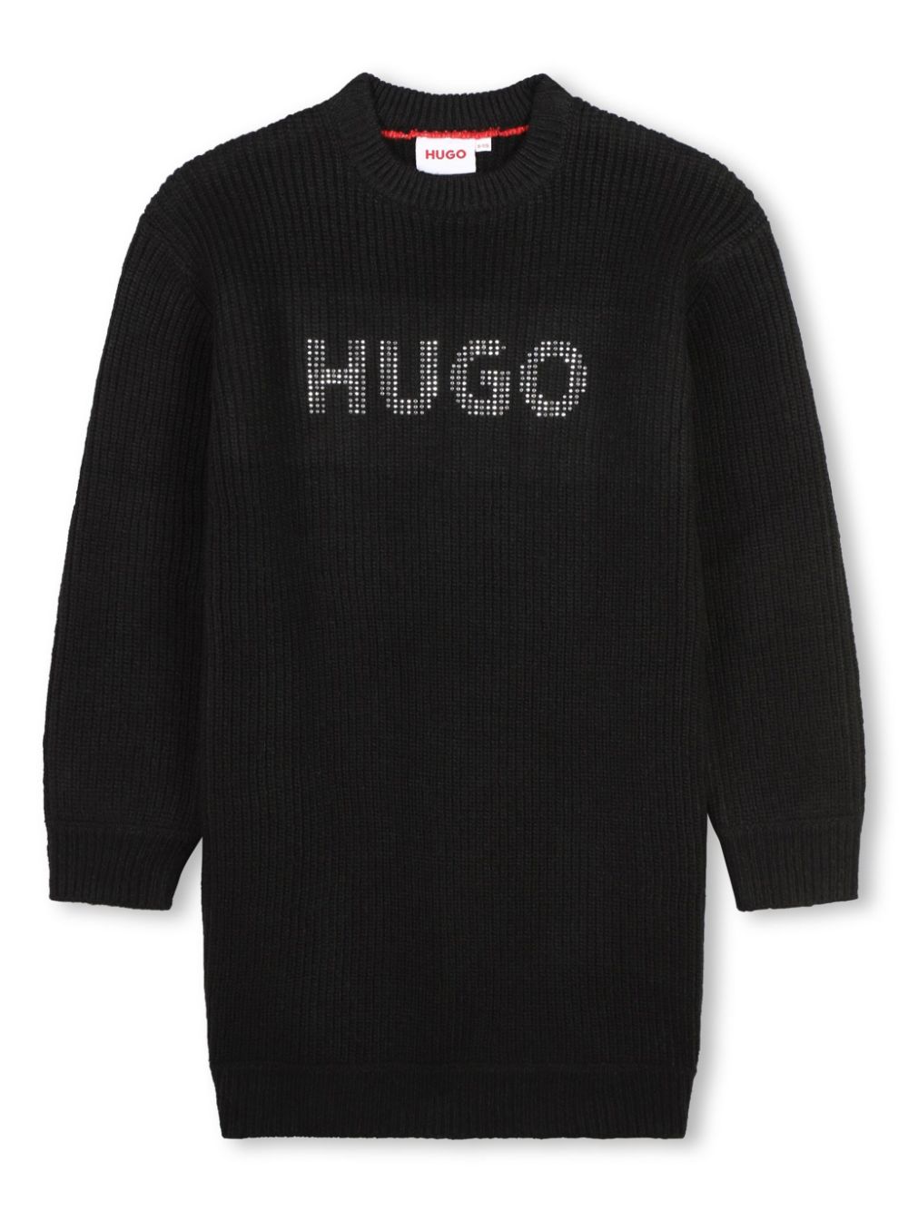 Logo-studded knitted minidress - Black