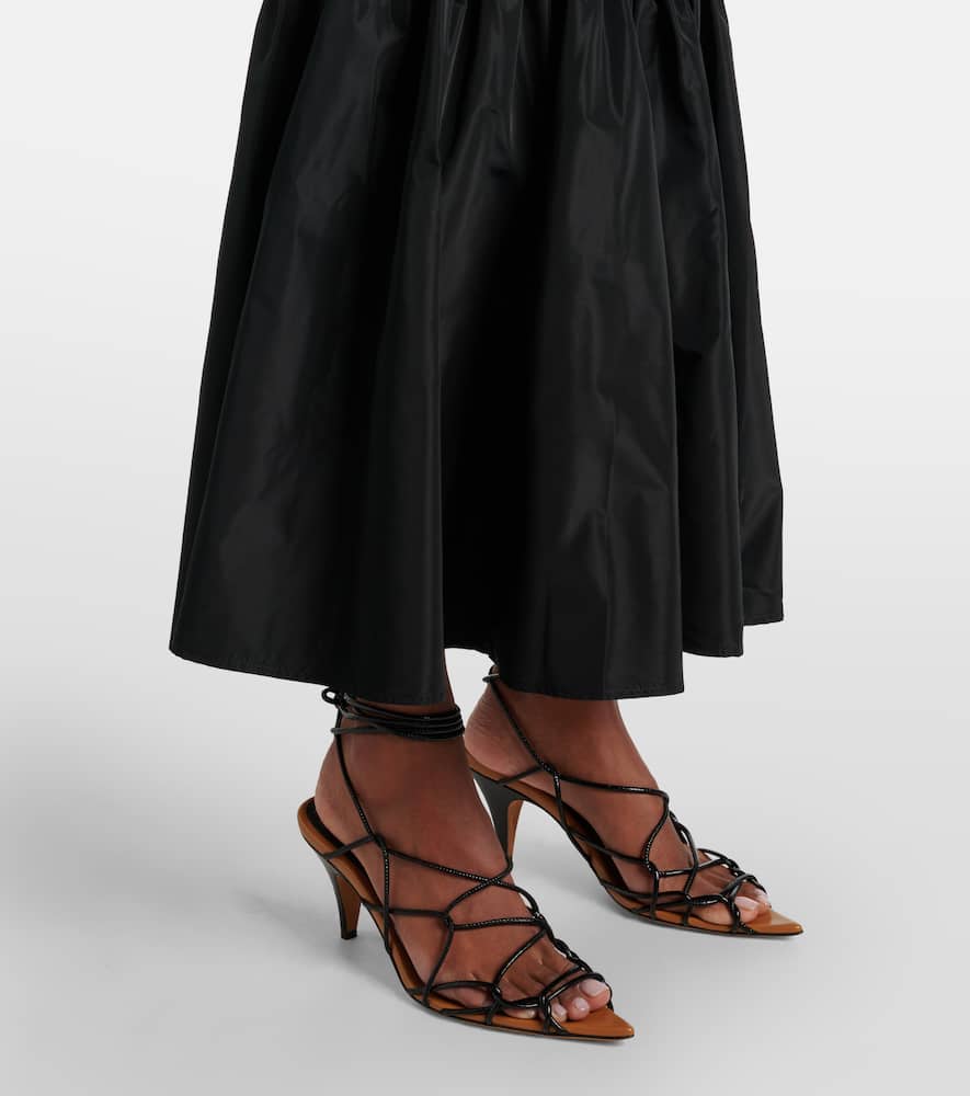 Hawthorne taffeta-trimmed ponte maxi skirt
