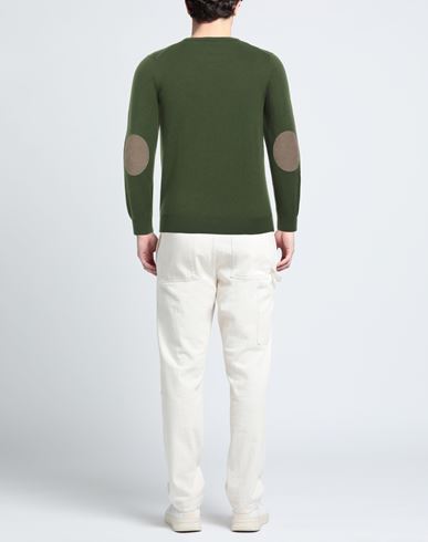 Man Sweater Military green Size 36 Wool