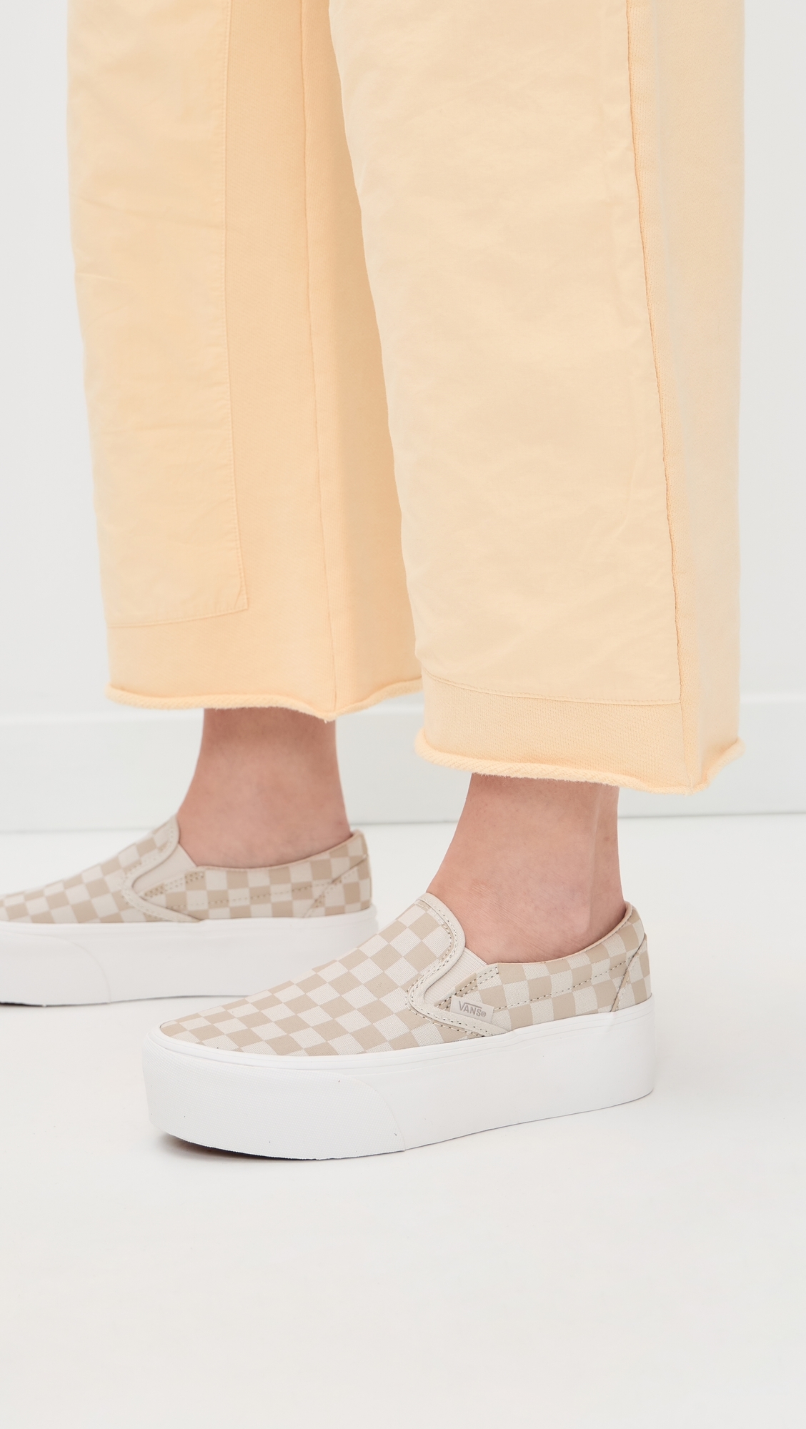 Classic Slip-On Stackform Sneakers Check Mushroom/Marshmallow W