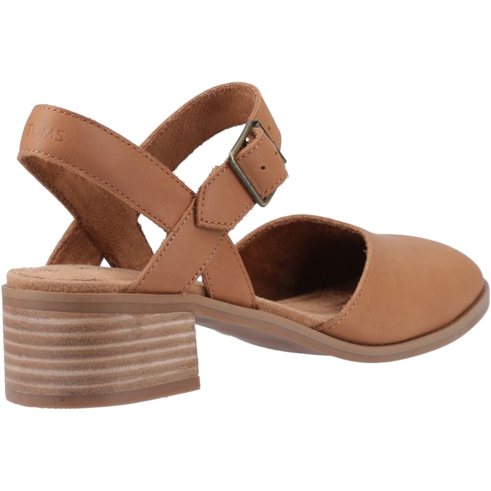 Toms Jaclyn Leather Women's Brown Sugar Round Slingback Hee