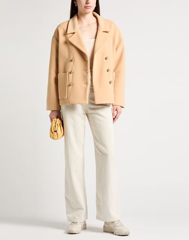 Forte_forte Woman Coat Apricot Size 3 Virgin Wool, Polyamide, Cashmere