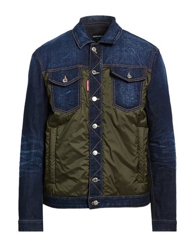 Man Denim outerwear Blue Size 36 Cotton, Elastane, Polyester
