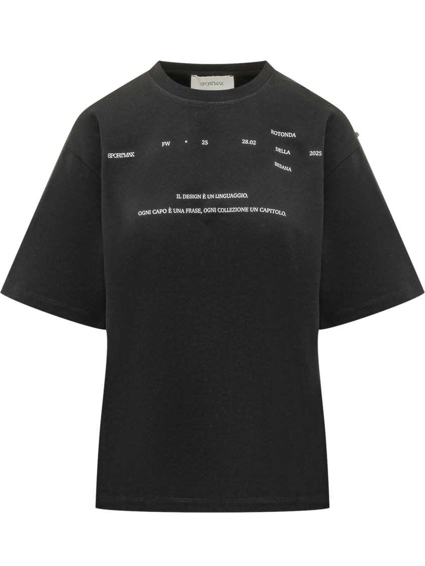 Black Graphic Crew Neck T-Shirt