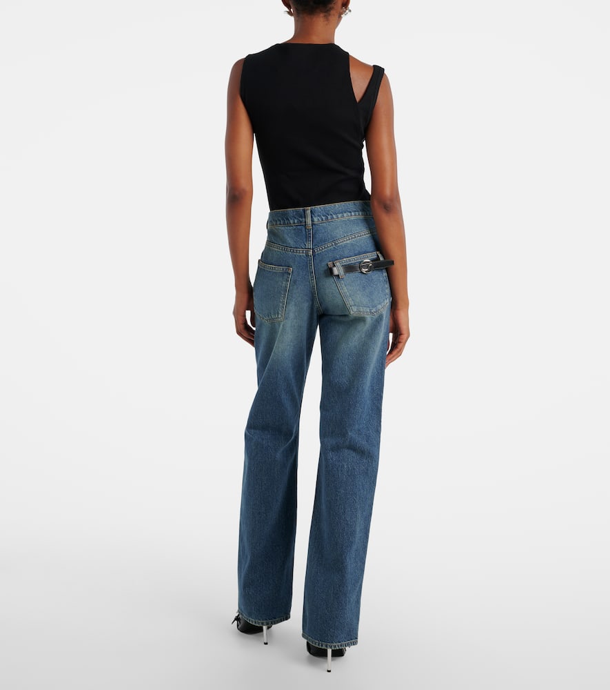 Mid-rise straight jeans