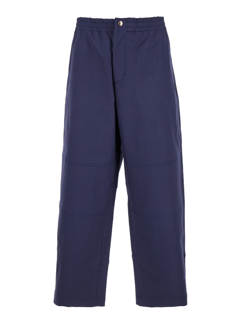 Blue Elastic Waist Pants