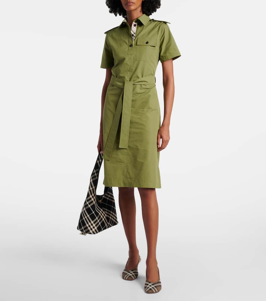 Belted cotton shirt dress