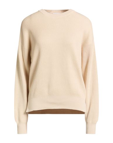Woman Sweater Beige Size L Cotton, Brass