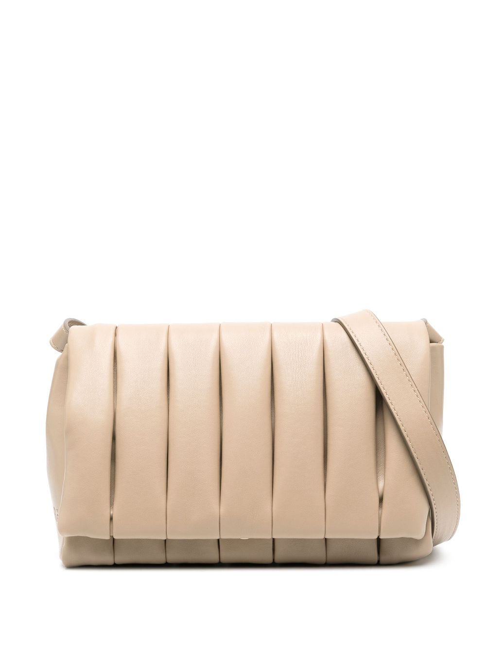 Aria inverted-pleat shoulder bag - Neutrals
