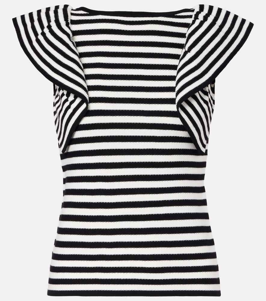 Vieste ruffled striped top