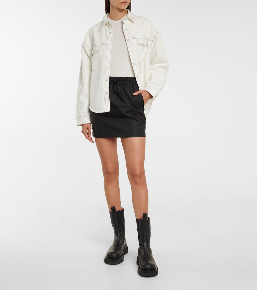 High-rise drawstring miniskirt