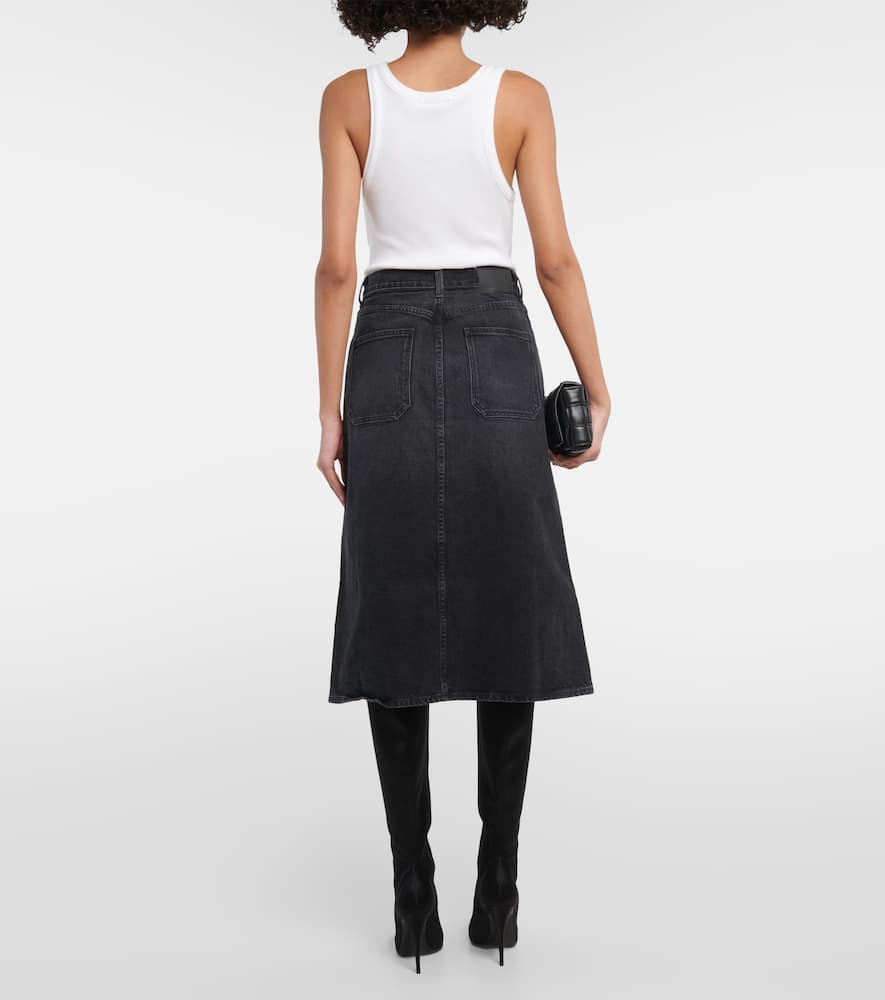 Denim midi skirt