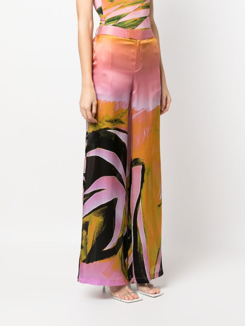 - Printed Wide Leg Trousers