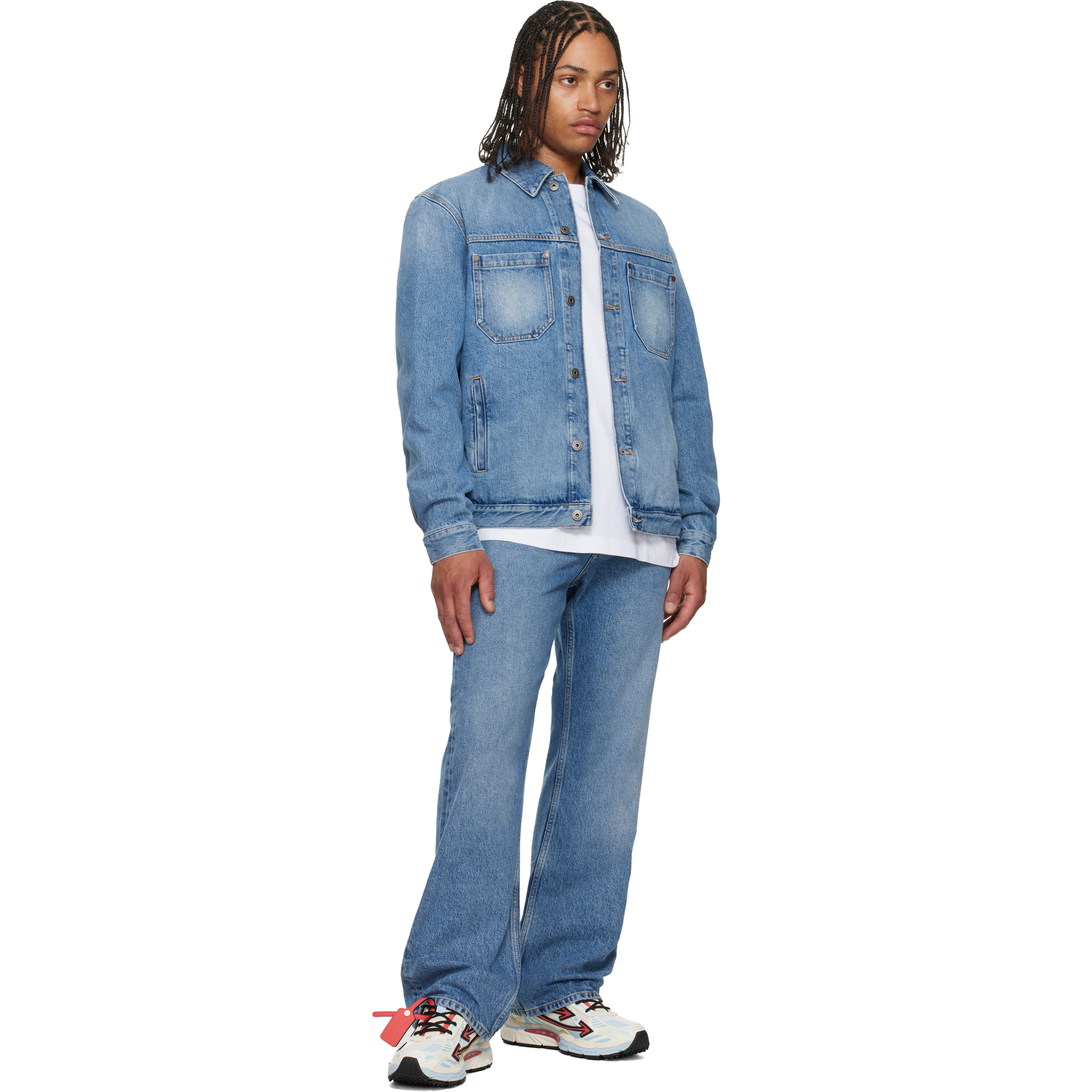 Blue Half Arrow Slim Relaxed Jeans